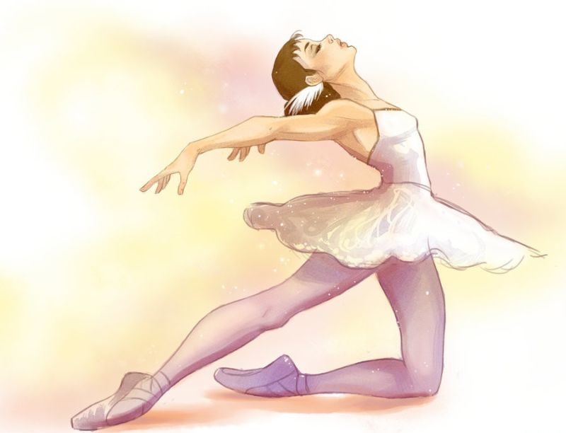 Как нарисовать балерину на одной ноге