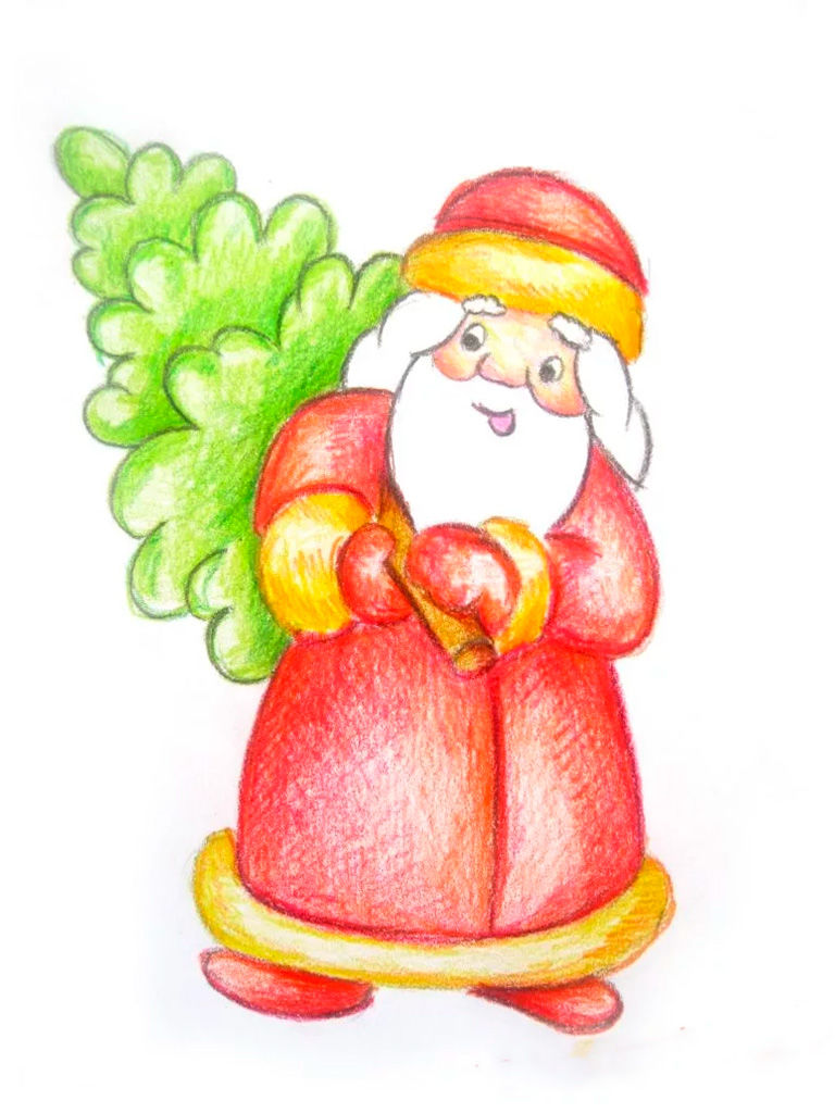 Дед мороз 4 класс. Дед Мороз рисунок. Дед Мороз детский рисунок. Рисование Деда Мороза. Рисовать Деда Мороза.