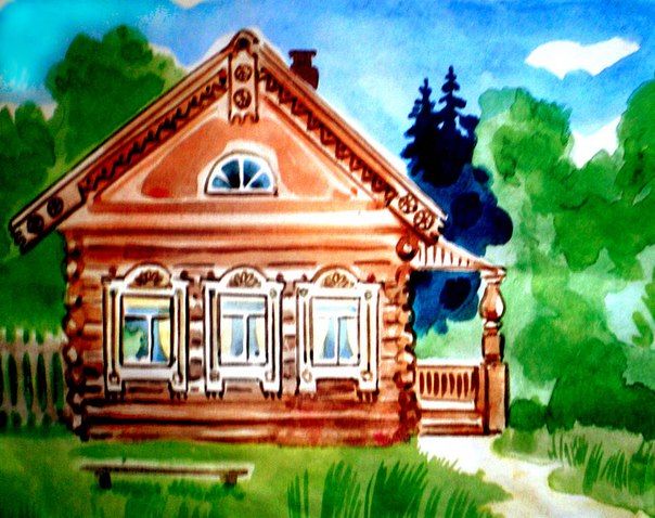 Как нарисовать (рисовать) дом или домик - поэтапные рисунки и видеоуроки