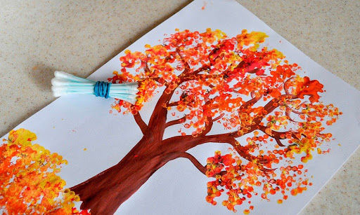 Осенний лес рисунок детский