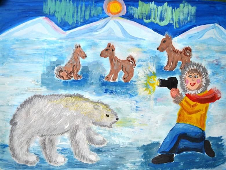 3 полярный мир. Тундра рисунок. Тундра рисунок для детей. Детские рисунки севера. Рисунок на тему арктические пустыни.