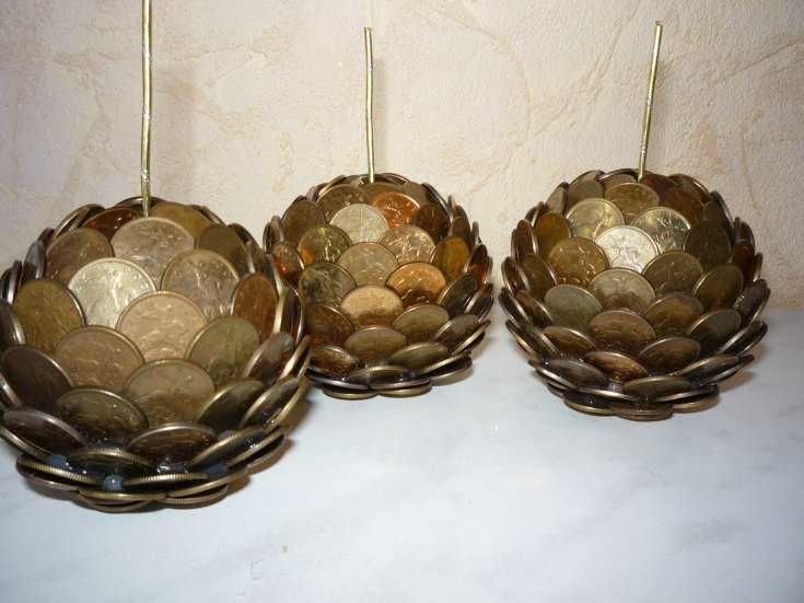 Поделки из монет своими руками - фото идей денежных изделий для декора дома
