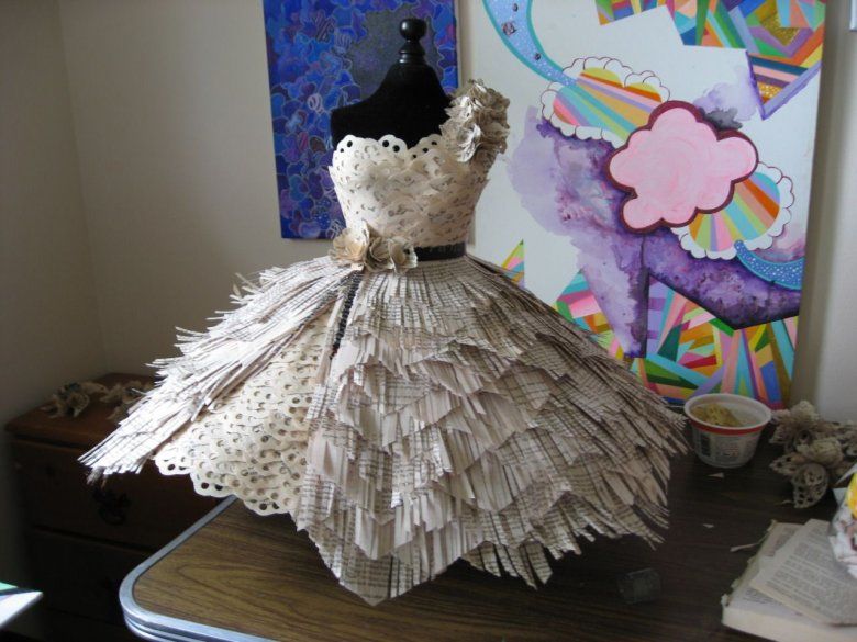 Как сделать платье из бумаги оригами