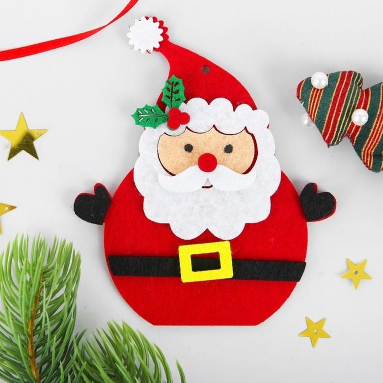 Ёлочная игрушка «Дед Мороз» из бумаги