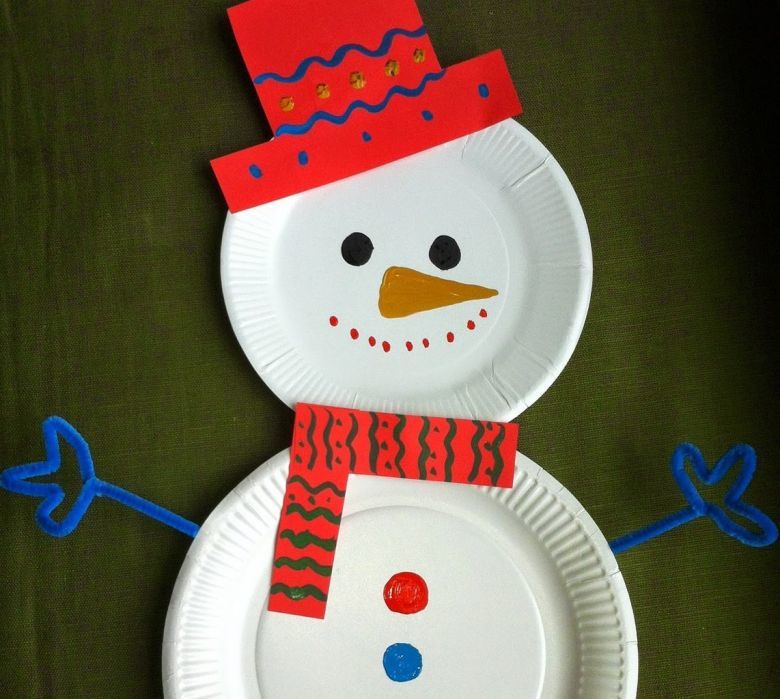 Снеговик из цветной бумаги
