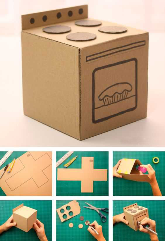Кукольный домик из картонной коробки
