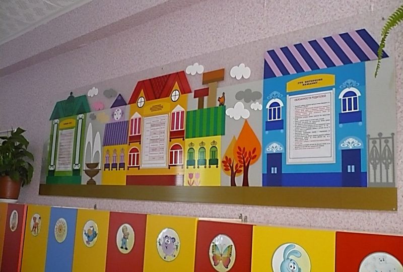 Оформление стен в детском саду 