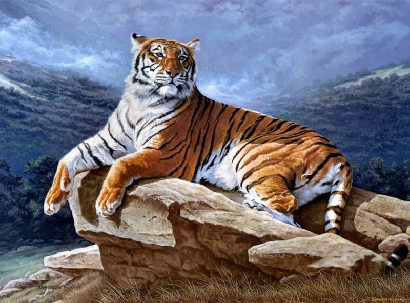 Рисуем ТИГРА/ ГУАШЬЮ - Tiger drawing. GOUASHE