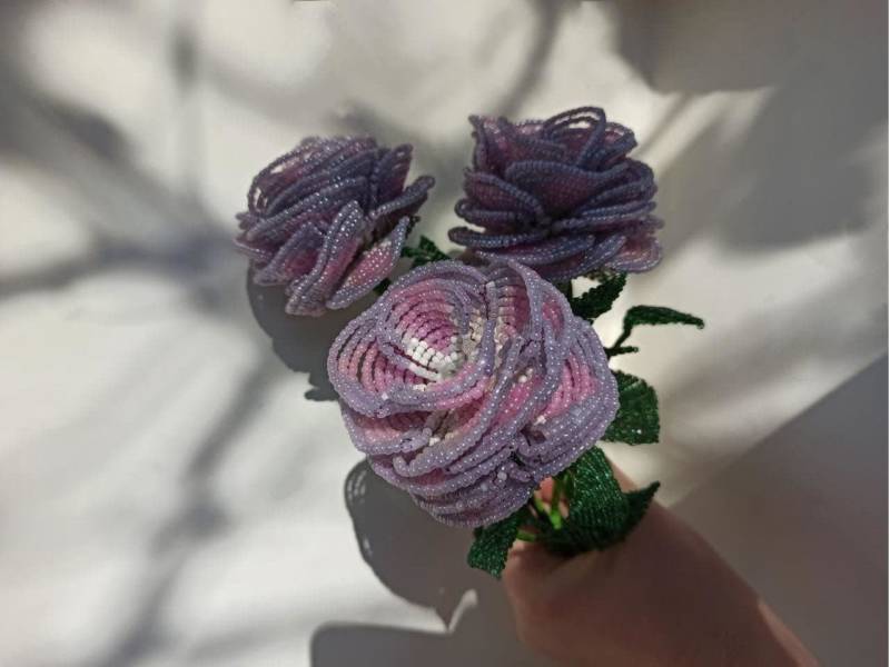 💜 Плетение розы из бисера