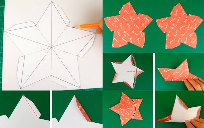 3D звезда из бумаги || Как сделать объёмную звезду из бумаги || Подел�ки из бумаги ||