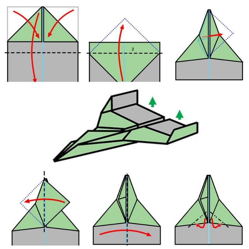 шаблон сборки оригами истребителя ф 15 из бумаги