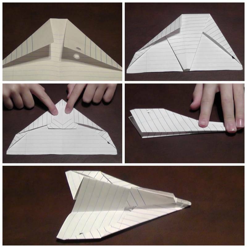 пошаговая инструкция по самолетику из листа тетради фото 1
