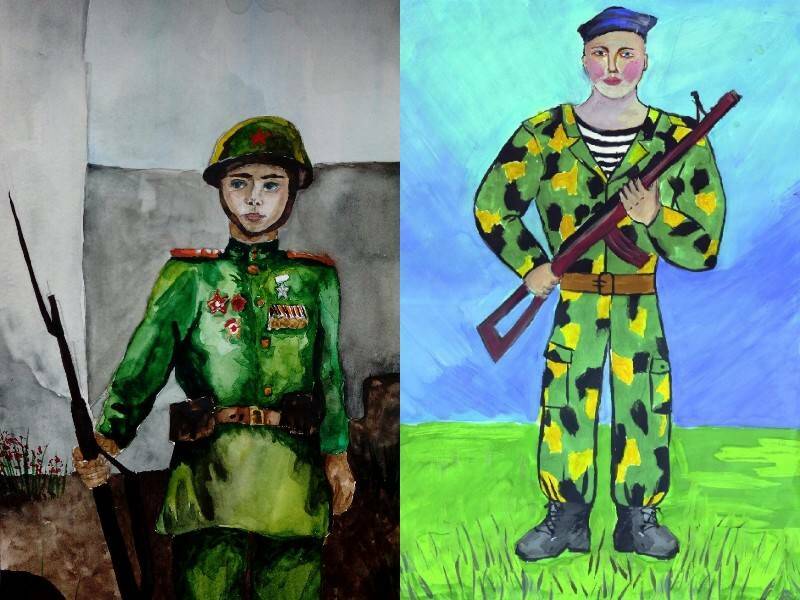 солдаты гуашью рисование для детей