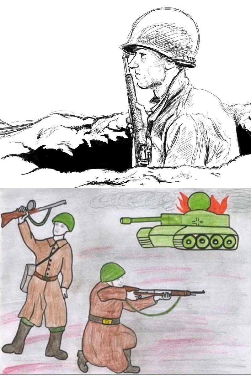 солдаты на войне рисунки своими руками