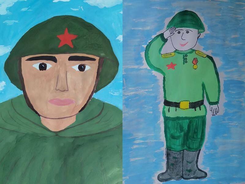 легкие рисунки солдат детские