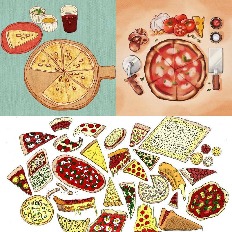 варианты пиццы для рисования своими руками