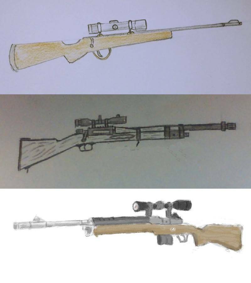 примеры ружья для рисования