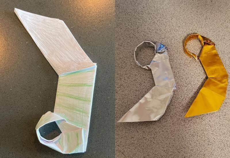 керамбит оригами из бумаги без клея