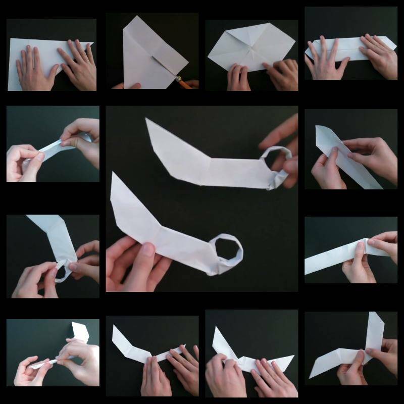 схема сборки бумажного керамбита в технике оригами