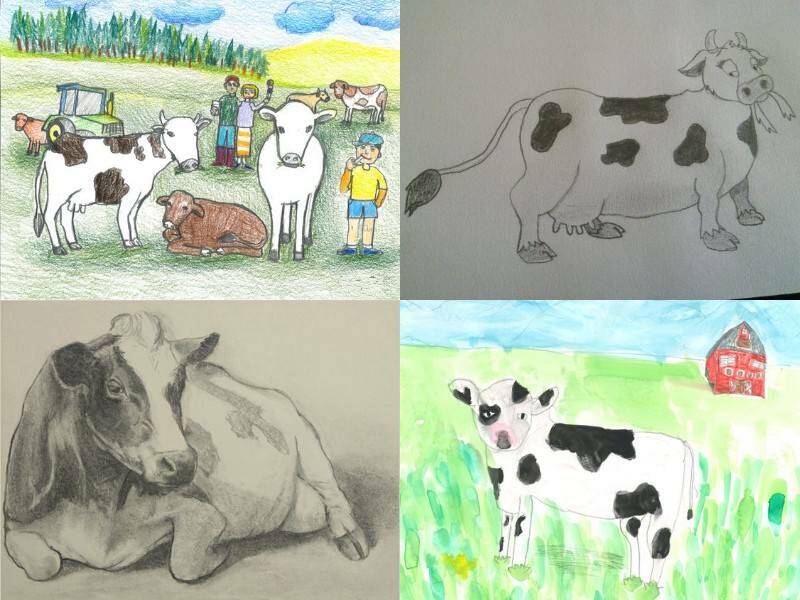 картинки часть 10 нарисованных коров для срисовки