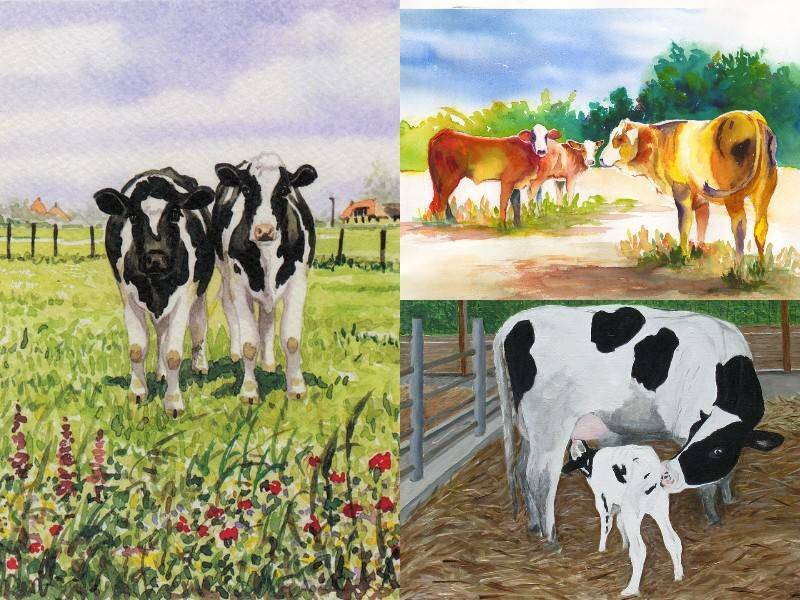 картинки часть 6 нарисованных коров для срисовки