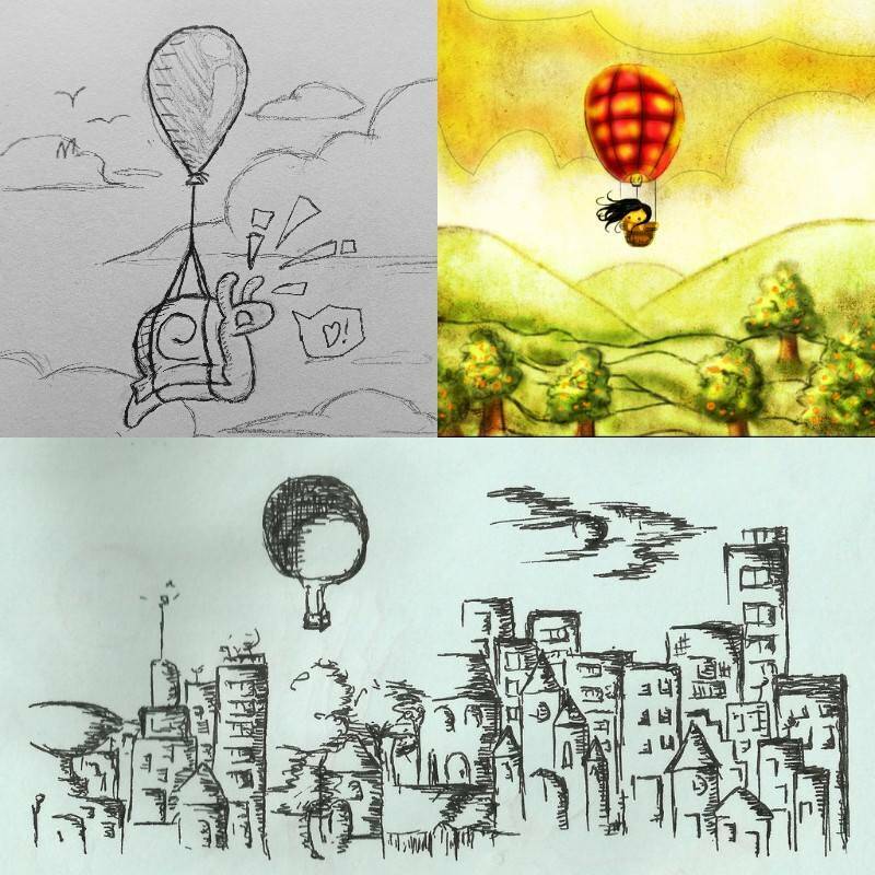примеры рисовки воздушных шаров и шарика