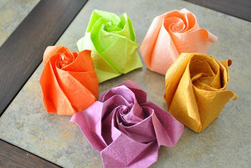 как сделать красивые розы из салфеток своими руками