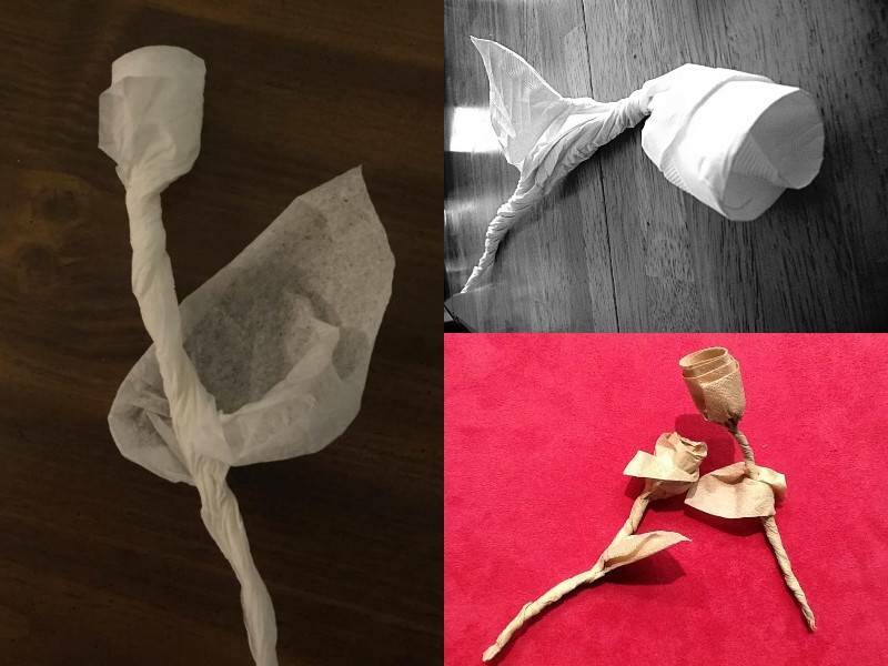 легкие в изготовление оригами розы из салфеток