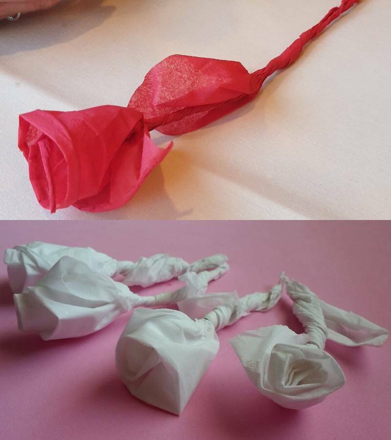 розочки из салфеток в технике оригами для начинающих