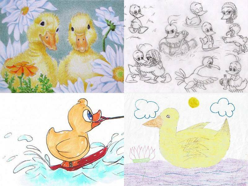 забавные утки в рисунках ребенку
